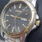 Seiko Solar V158 39mm Gold Tone Accent Date Watch 133.0g image number 3