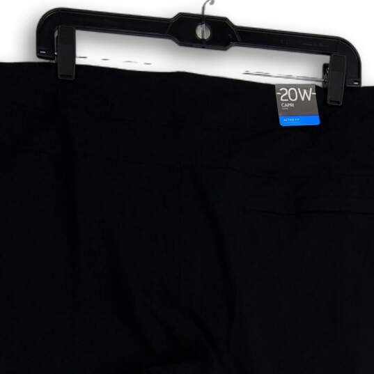 NWT Womens Black Active Fit Slash Pocket Drawstring Capri Pants Size 20W image number 4