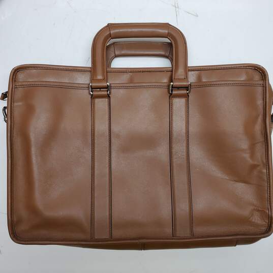 Brown Leather Coach Briefcase Style Bag image number 3