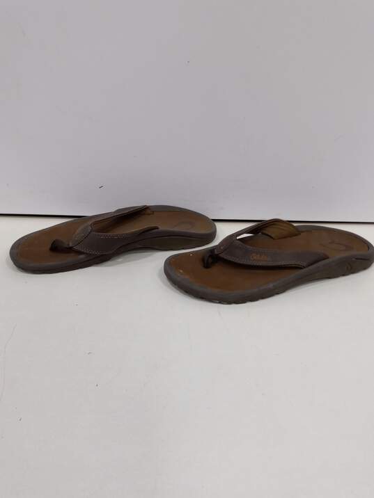 OluKai Brown Slip-On Sandles Size 10 image number 3