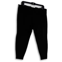 Womens Black Flat Front Elastic Waist Pull-On Compression Leggings Size 1 alternative image