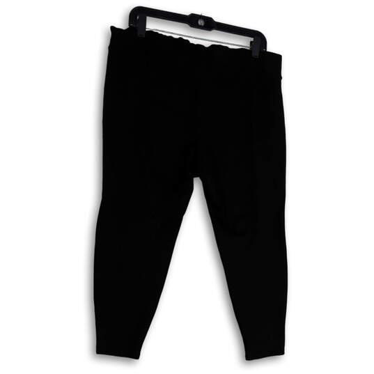 Womens Black Flat Front Elastic Waist Pull-On Compression Leggings Size 1 image number 2