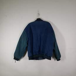 Mens Cotton Long Sleeve Slash Pockets Snap Front Varsity Jacket Size X-Large alternative image
