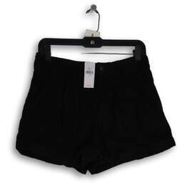 NWT Womens Black Pleated Slash Pocket Mom Shorts Size 6