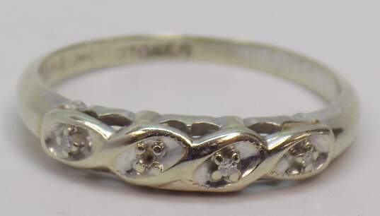 Vintage 14K White Gold Diamond Accent Ring 1.6g image number 1
