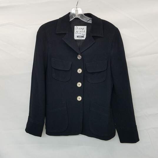 Moschino Black Button Up Jacket AUTHENTICATED image number 1