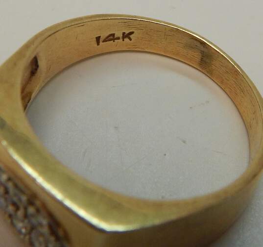 14K Yellow Gold 0.20CTTW Wide Band Ring 5.5g image number 5