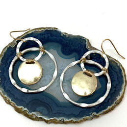 Designer Robert Lee Morris Soho Two-Tone Wire Wrapped Orbital Drop Earrings