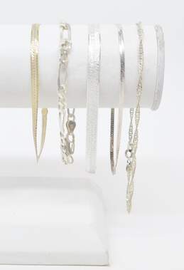 925 & 925 Vermeil Herringbone Twisted & Figaro Chain Bracelets 18.6g