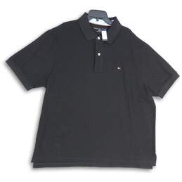 NWT Tommy Hilfiger Mens Black Spread Collar Short Sleeve Polo Shirt Size 4XL
