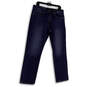 Womens Blue Denim Dark Wash Stretch Pockets Straight Leg Jeans Size 34x30 image number 1