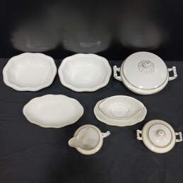 Bundle of 8 MCP Czechoslovakian Made White Ceramic Serving Dishes alternative image