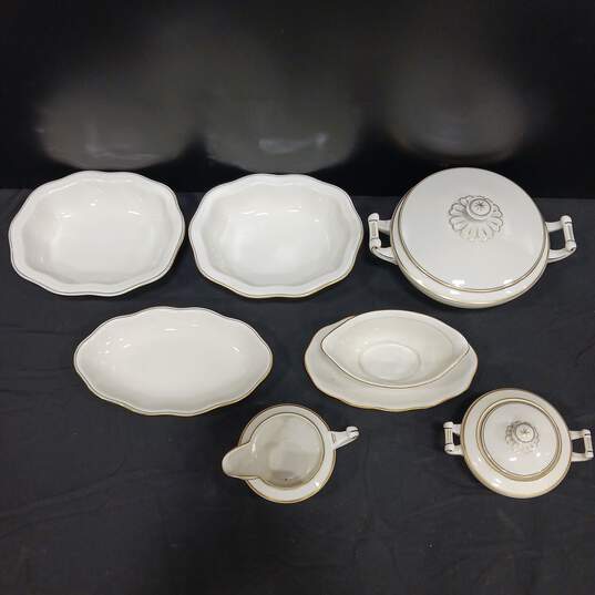 Bundle of 8 MCP Czechoslovakian Made White Ceramic Serving Dishes image number 2