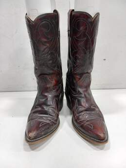 Leather Western Men's Acme Red Boots Size 6.5