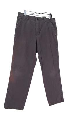 Mens Gray Flat Front Pockets Straight Leg Casual Chino Pants Size 36x32 alternative image