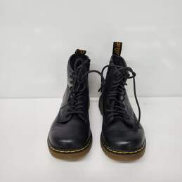 Dr. Martens 1460 Youth 8 Eye Lace Up & Zipper Black Leather Boots Size 10C