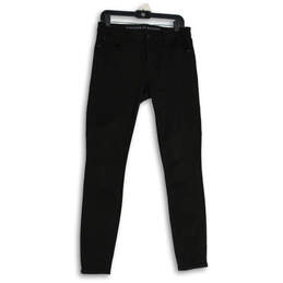 Womens Black Denim Dark Wash 5-Pocket Design Skinny Leg Jeans Size 29
