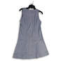 NWT Womens Gray Faux Suede Round Neck Sleeveless Back Zip Shift Dress Sz S image number 3