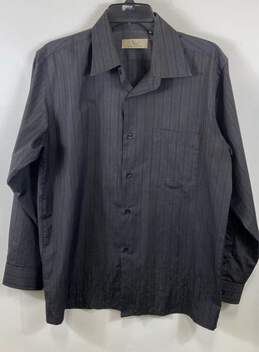 Vein's Kaida Valentino Grey Striped Button Up Shirt L