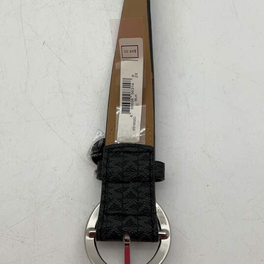 Michael Kors Womens Black Beige Signature Print Adjustable Waist Belt Size 2X image number 4
