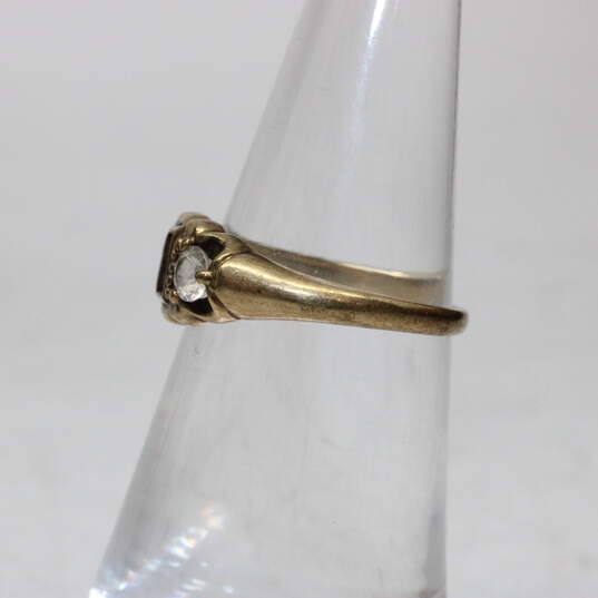 Vintage 10K Yellow Gold CZ Accent Ring Size 5 FOR SETTING - 1.9g image number 3
