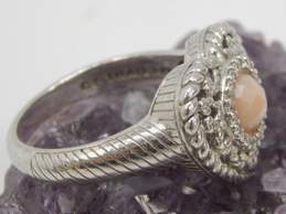 Judith Ripka Sterling Silver Peruvian Pink Opal & CZ Heart Ring 9.7g alternative image