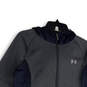 Womens Gray Long Sleeve Pockets Full-Zip Hooded Jacket Size Medium image number 3