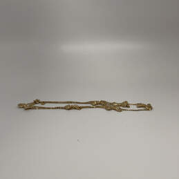 Designer J. Crew Gold-Tone Multiple Ribbon Bow Stations Chain Necklace alternative image