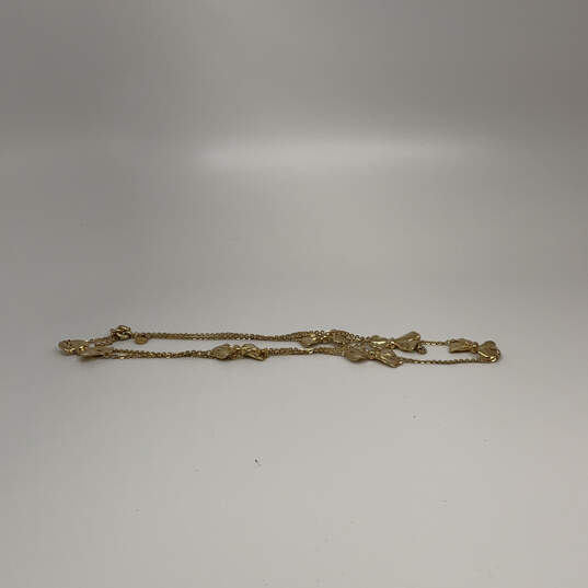 Designer J. Crew Gold-Tone Multiple Ribbon Bow Stations Chain Necklace image number 2