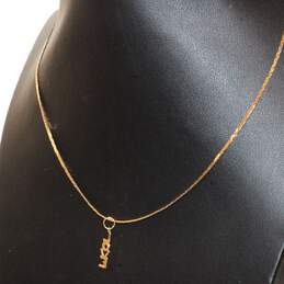 14K Yellow Gold Love Pendant 15.25" Chain Necklace