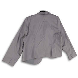 NWT Womens Gray Striped Long Sleeve Pocket Notch Collar Blazer Size 24 alternative image