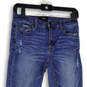 Womens Blue Distressed Denim 5-Pocket Design Straight Leg Jeans Size 26 image number 3