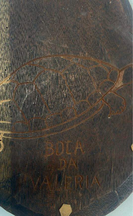 Brazilian Mahogany Carved Wood Paddle Boca De Valeria Wall Décor image number 6