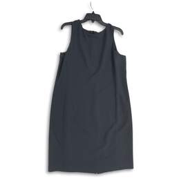 Jones New York Womens Gray Round Neck Sleeveless Back Zip Tank Dress Size 16