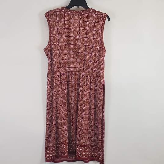 Max Studio Women Maroon Printed Dress XL NWT image number 2