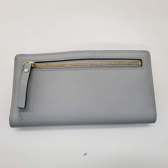 Kate Spade New York Gray Saffiano Leather Slim Clutch Wallet image number 3