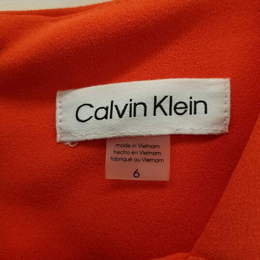 Calvin Klein Sleeveless Orange Dress Size 6 image number 3