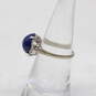 14K White Gold White Sapphire Accent Blue Star Sapphire Ring Size 6 - 3.5g image number 3