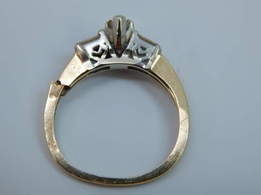 14K Yellow Gold 0.50 CTTW Diamond Marquise Cut & Baguette Ring - For Repair 3.0g image number 6