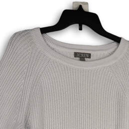 Womens White Knitted Long Sleeve Round Neck Pullover Sweater Size XL
