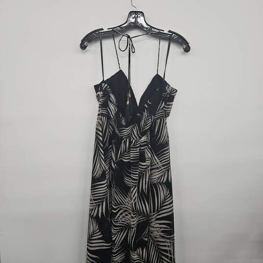 Sheer Black Halter Top Floral Print Dress image number 2