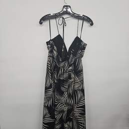 Sheer Black Halter Top Floral Print Dress alternative image