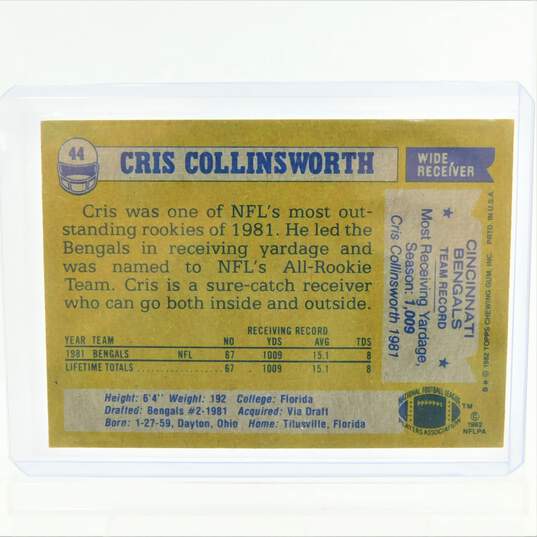 1982 Cris Collinsworth Topps Rookie Cincinnati Bengals image number 3