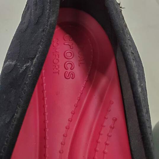 Crocs Black Slip-On Women's Heeled Shoes image number 10