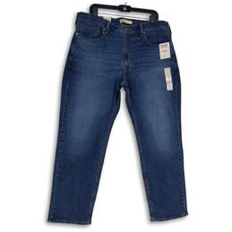 NWT Mens Blue Denim Dark Wash 5-Pocket Design Straight Leg Jeans Size 38x30