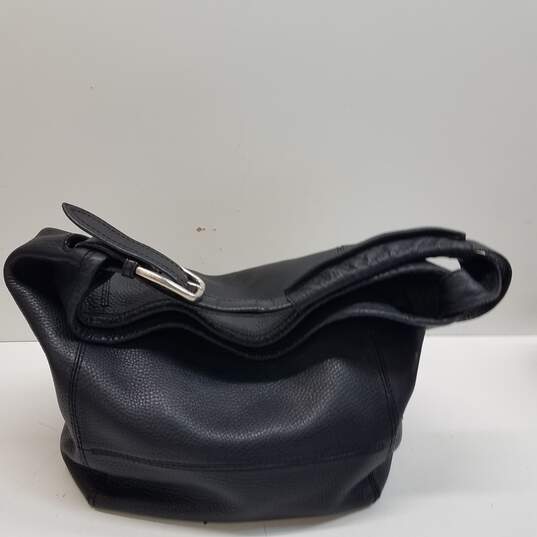 Cole Haan Black Pebbled Leather Bucket Hobo Shoulder Tote Bag image number 7