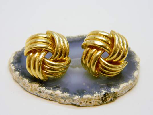Elegant 14K Yellow Gold Love Knot Stud Earrings 3.7g image number 1