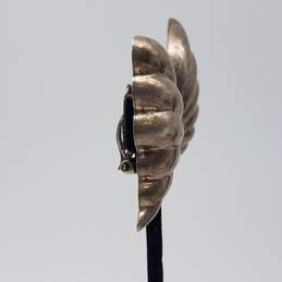 TM-101 Sterling Silver Shell Motiff Clip-On Earrings 21.2g alternative image