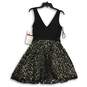 NWT Xscape Womens Black Lace V-Neck Sleeveless Back Zip Fit & Flare Dress Size 8 image number 2