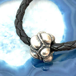 Designer Pandora S925 ALE Sterling Silver Leather Ball Clasp Charm Bracelet alternative image